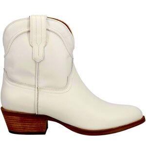 Dingo Womens Saguaro Snip Toe Pull On Casual Boots Ankle Low Heel 1-2" - White